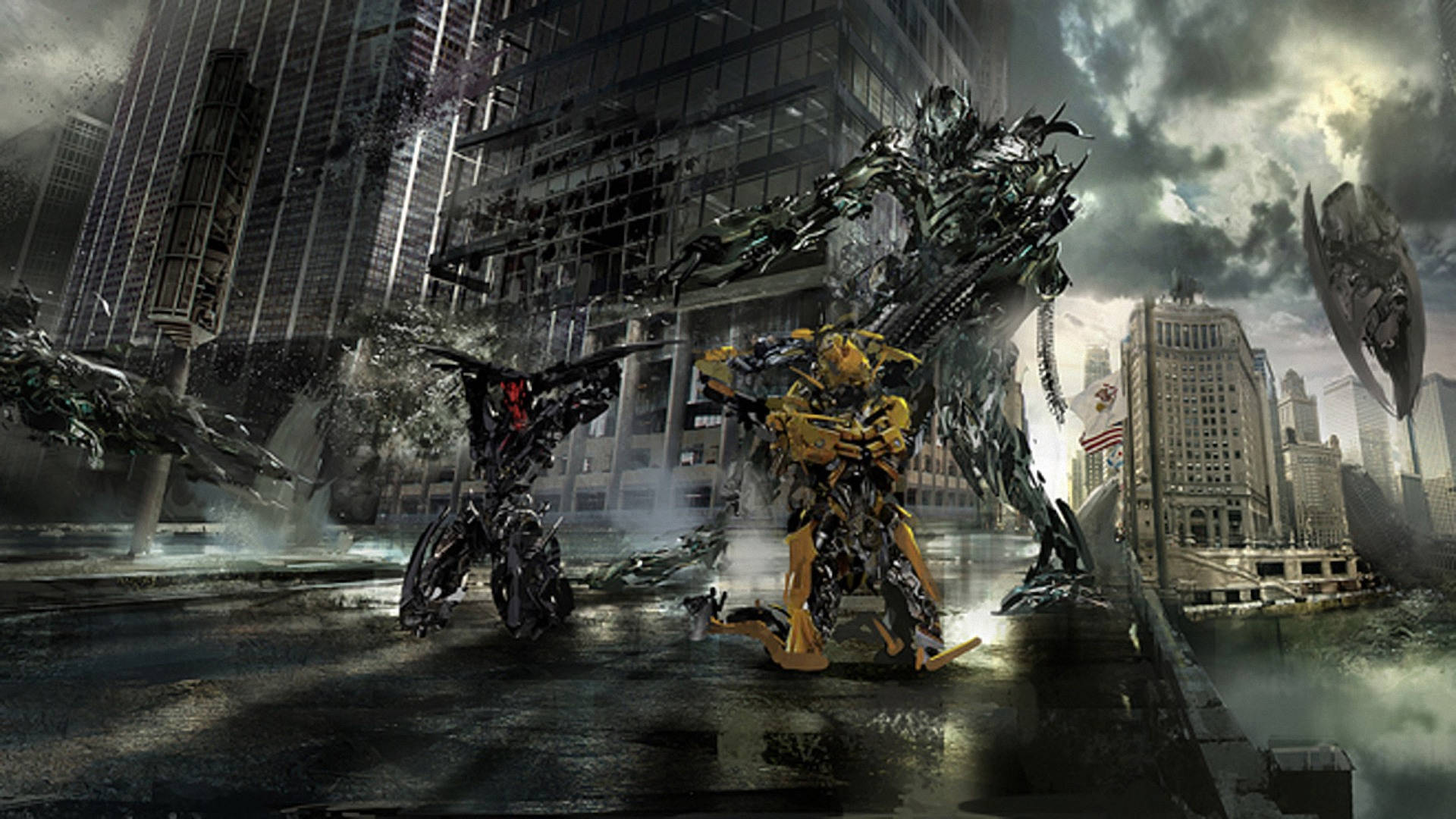 Transformers Megatron And Bumblebee Background