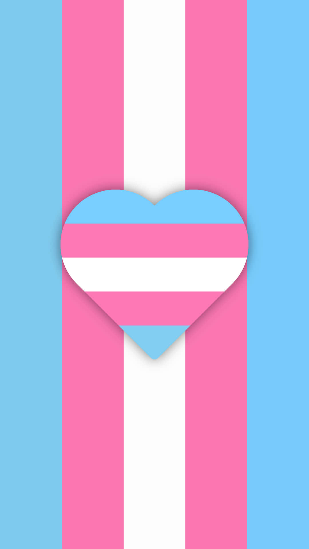 Transgender Heart Symbol On Blue Background