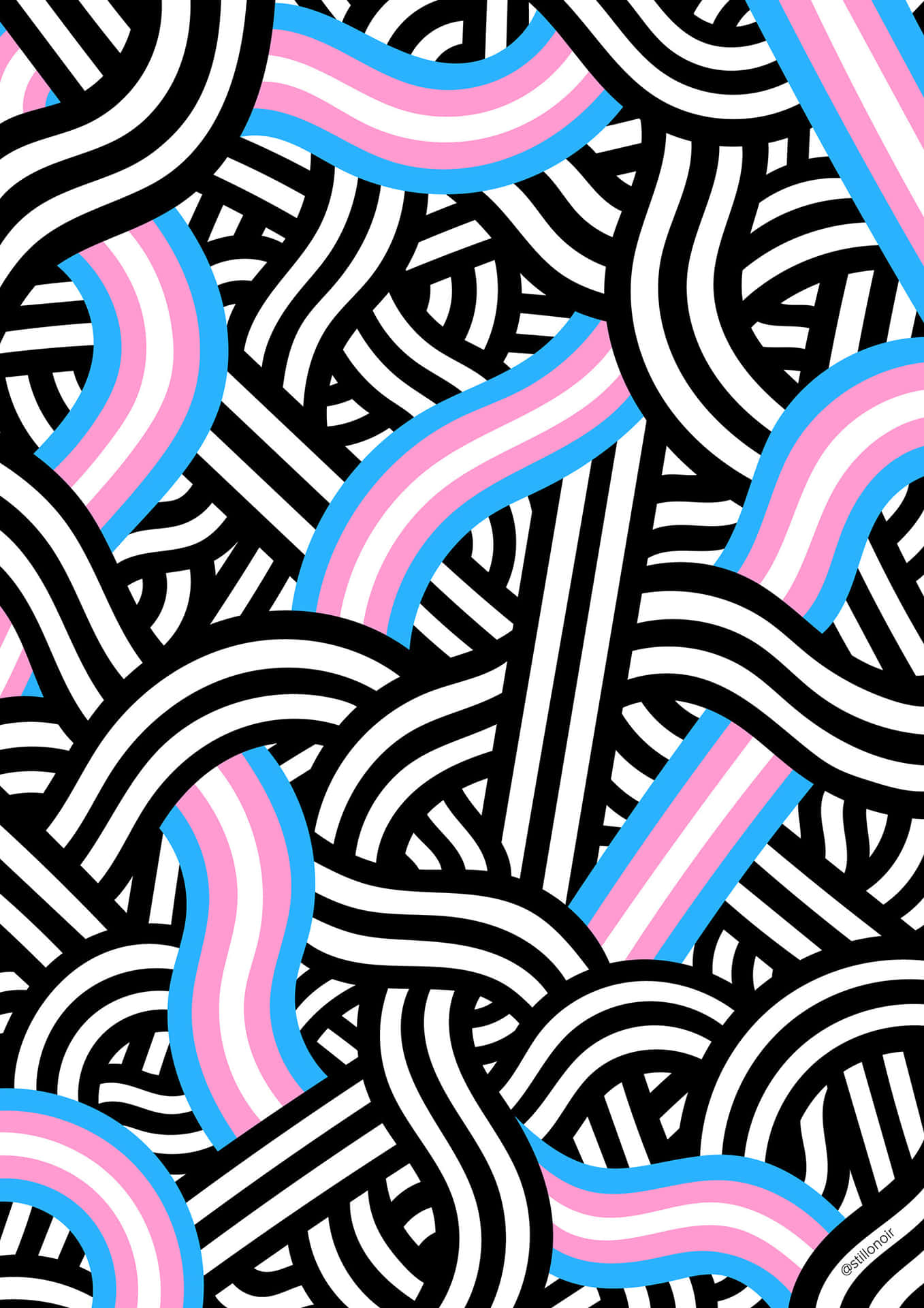 Transgender Maze Lines Background