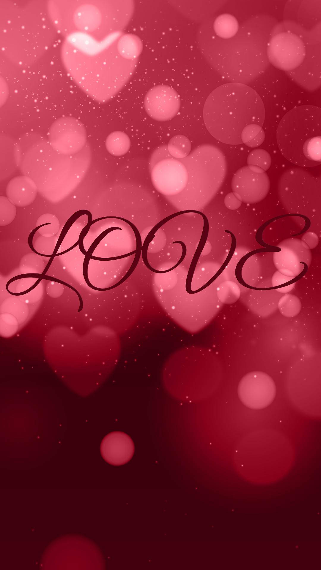 Translucent Red Heart Love Phone Background