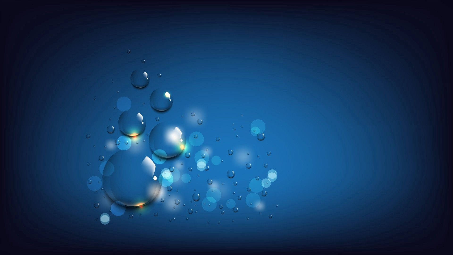 Transparent Bubbles In Blue Background
