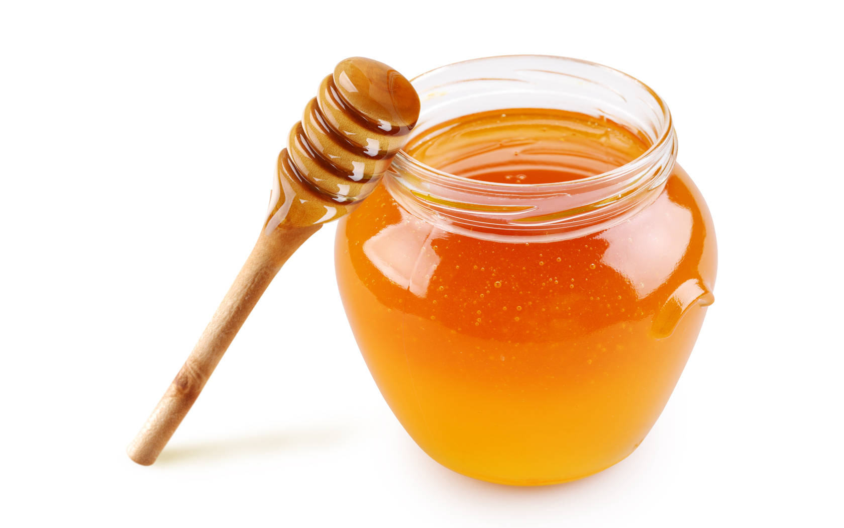 Transparent Jar Of Raw Honey Background