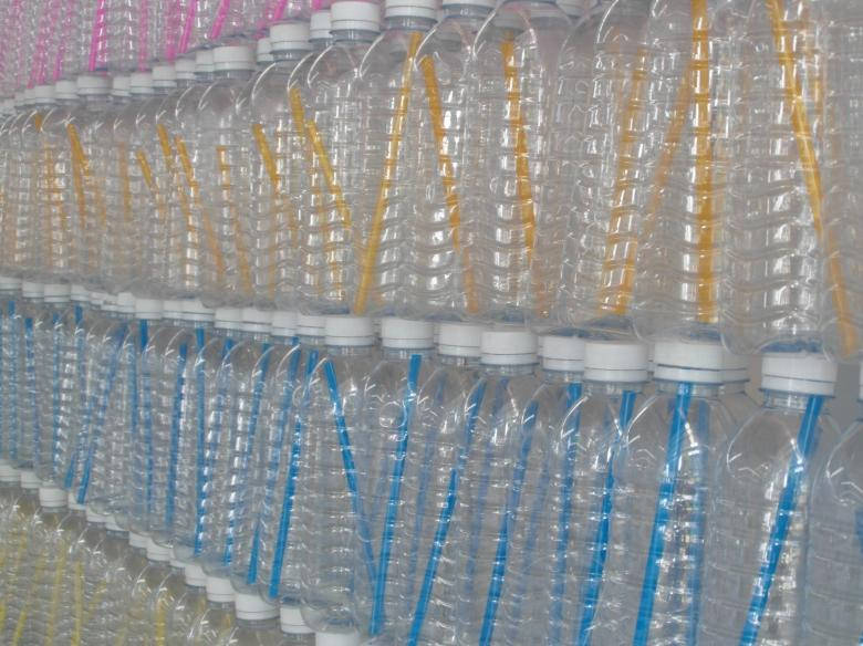 Transparent Plastic Bottles Background