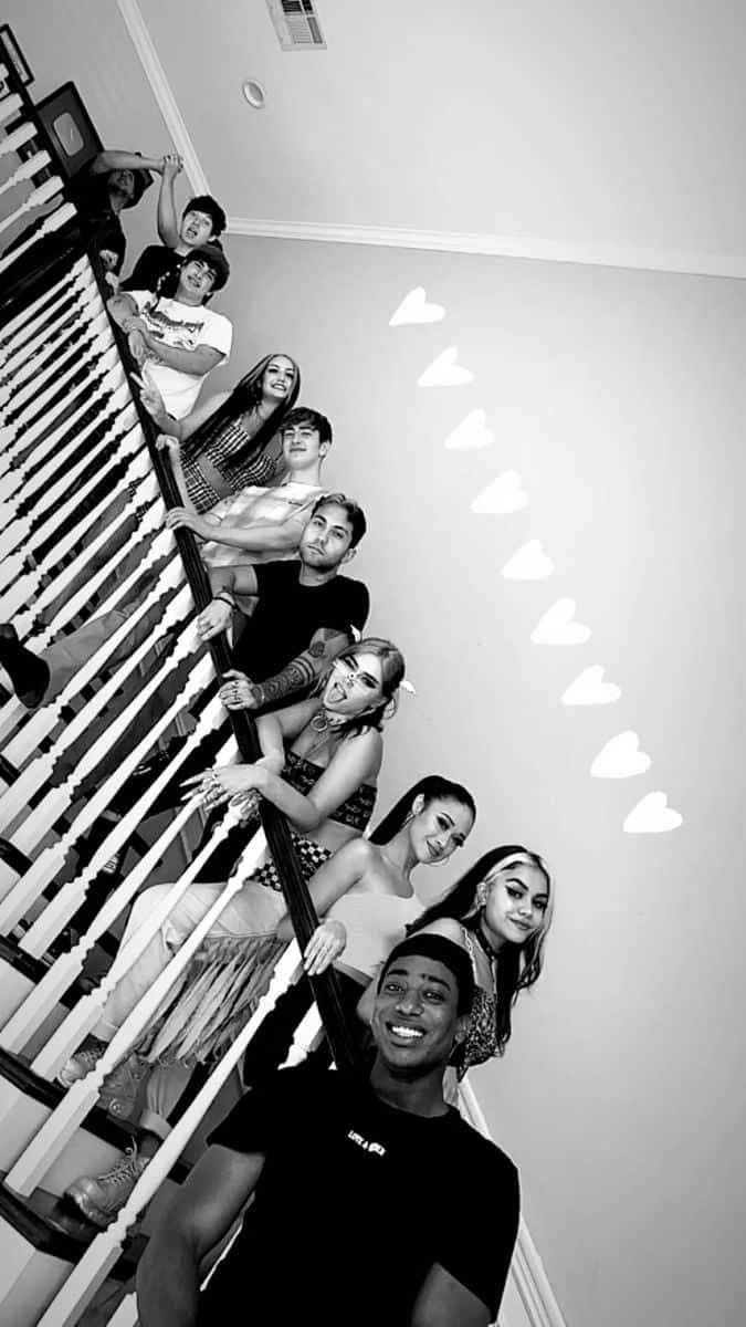 Trap House Stairs Hearts Background