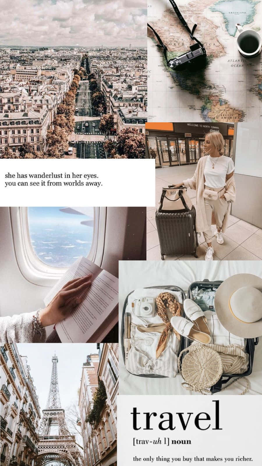 Travel Aesthetic Brown Phone Background