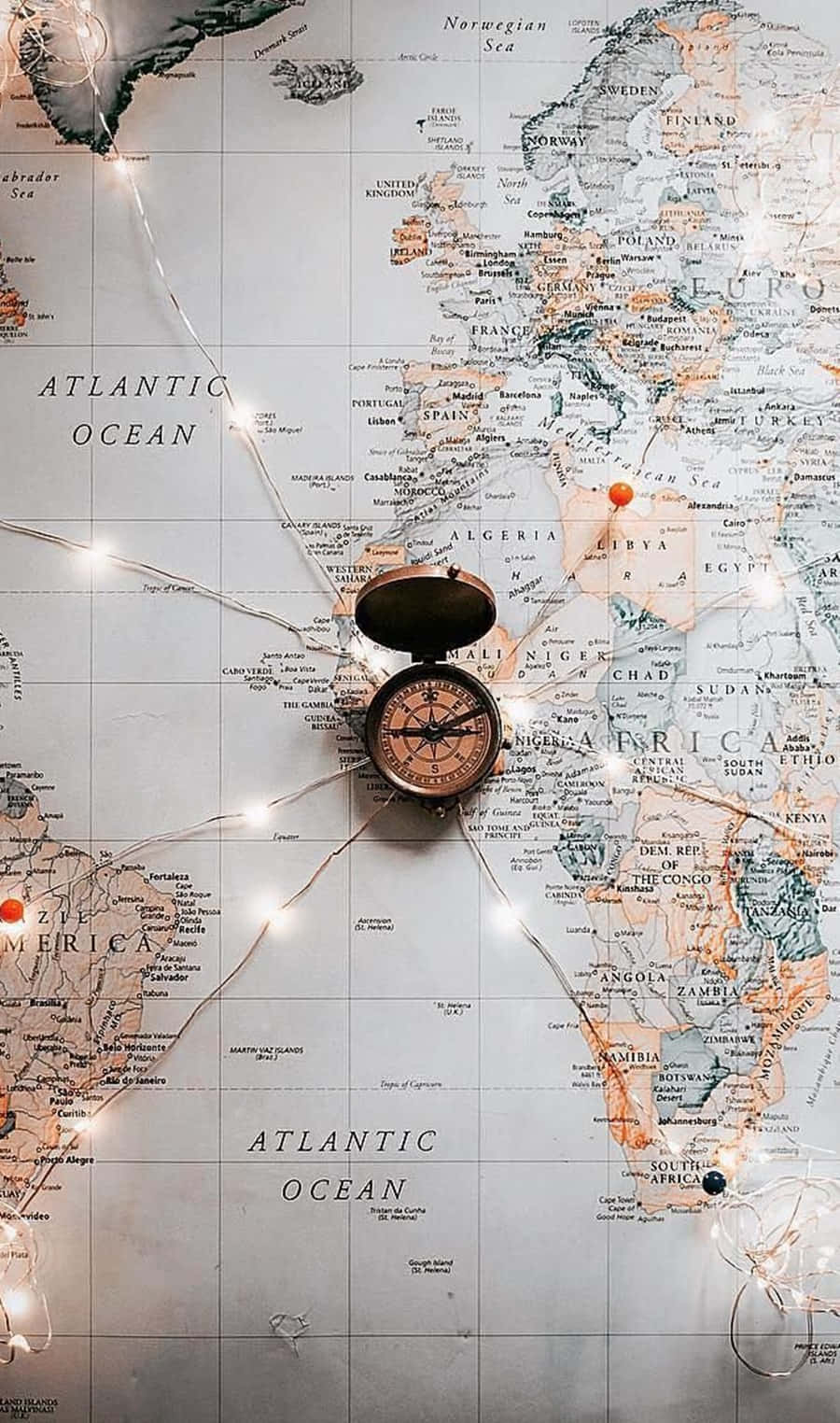 Travel Aesthetic Phone Compass Background