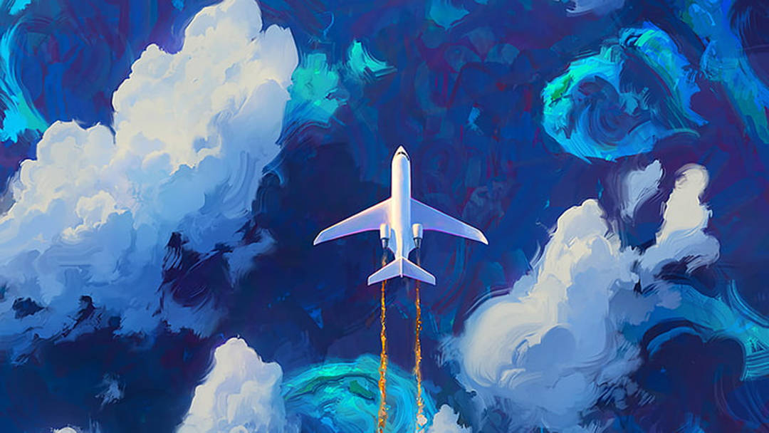 Travel Blue Skies Painting Background