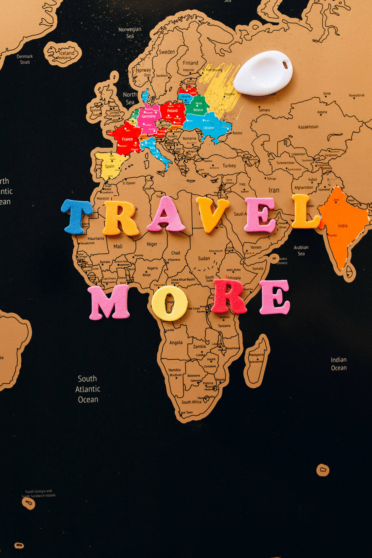 Travel More Countries Map Background