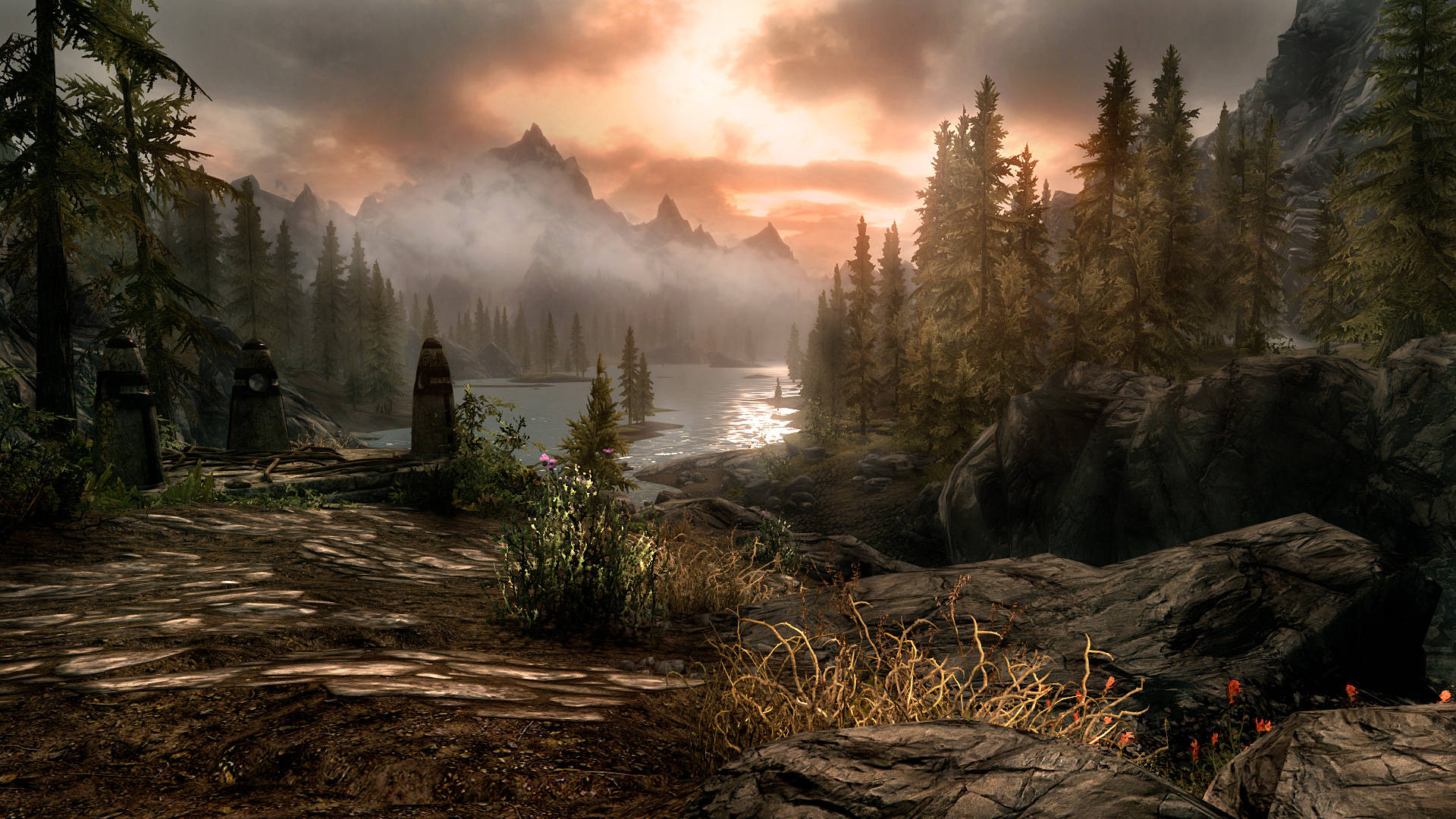 Travel To The Magical World Of Skyrim Background