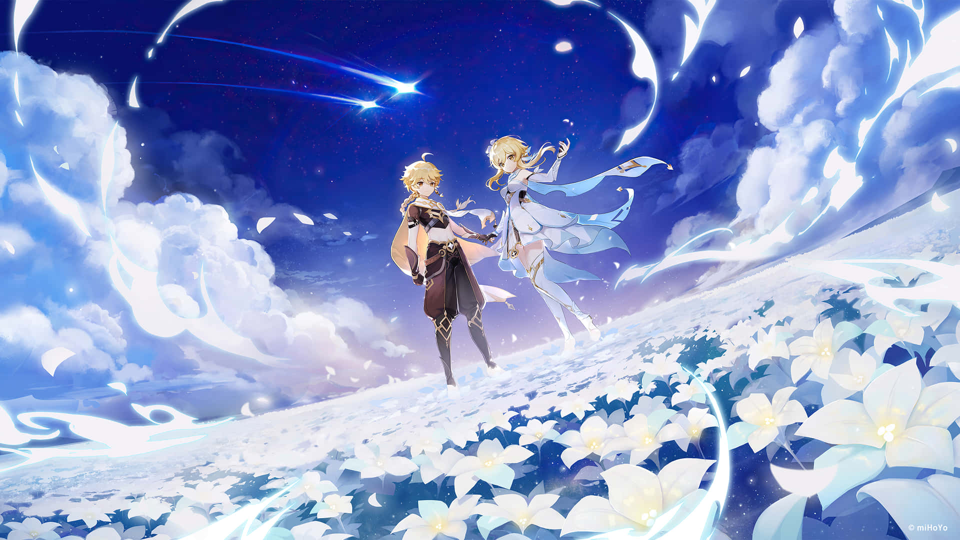 Traveler Twins Genshin Matching Pfp Background