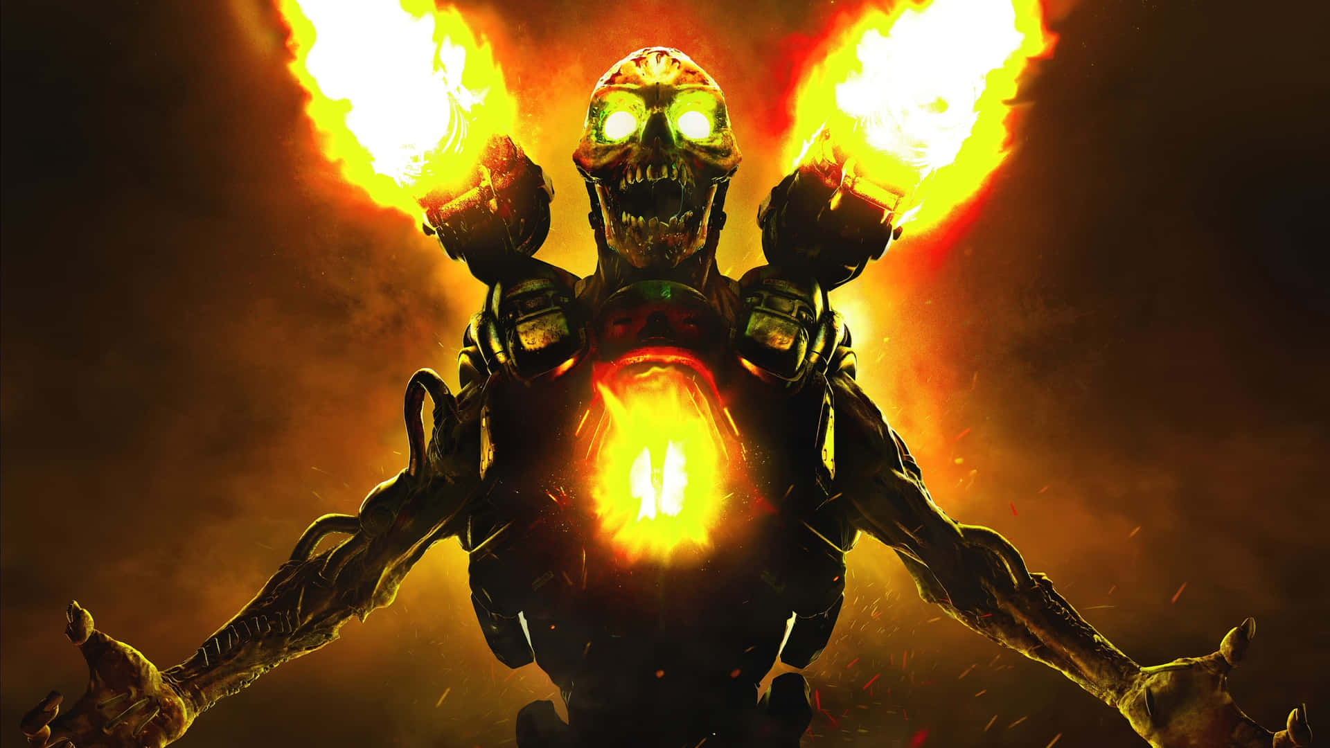 Traverse Hellscapes With A Hero's Resolve In 'doom 2016' Background