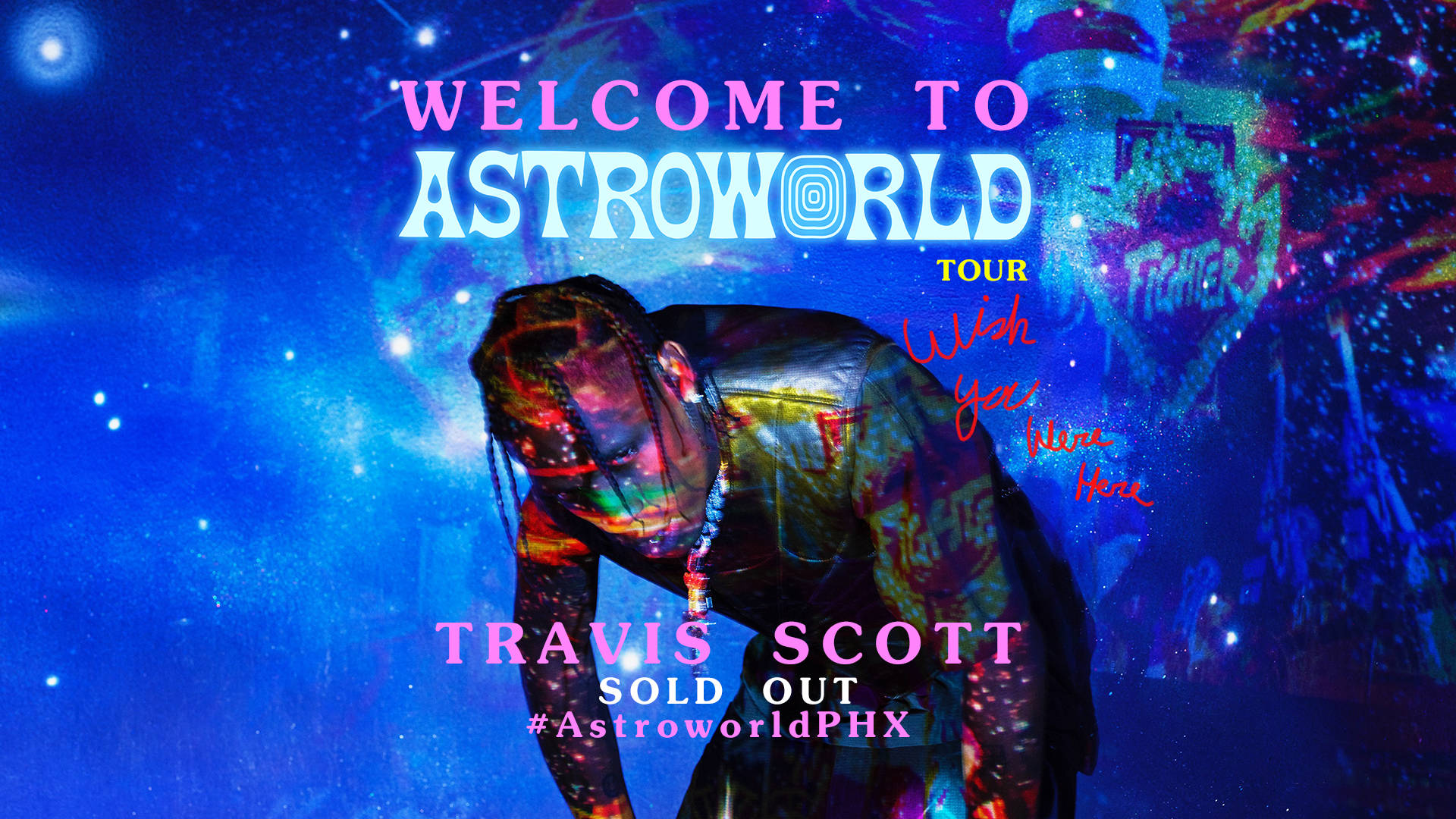 Travis Scott Astroworld Promotional Tour Colorful Background