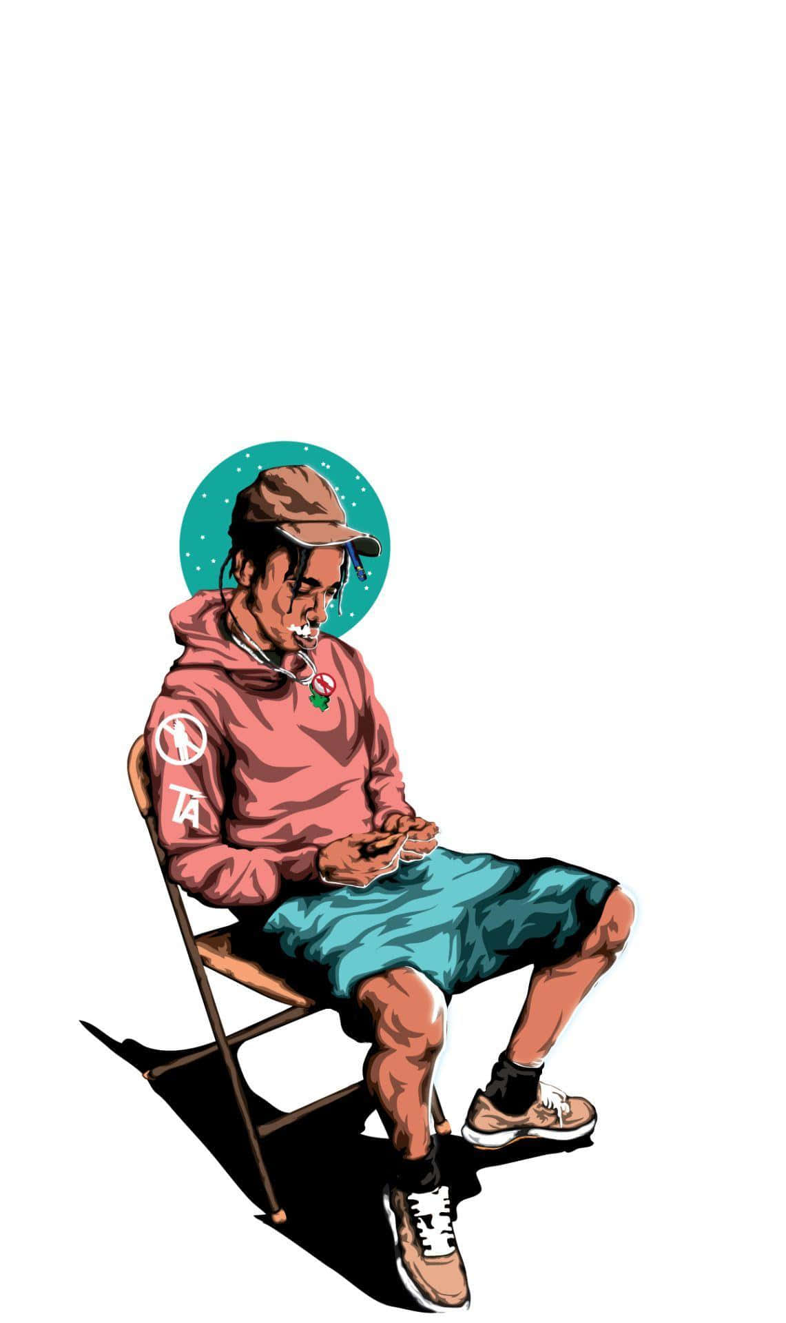 “travis Scott Cartoon Illustration” Background