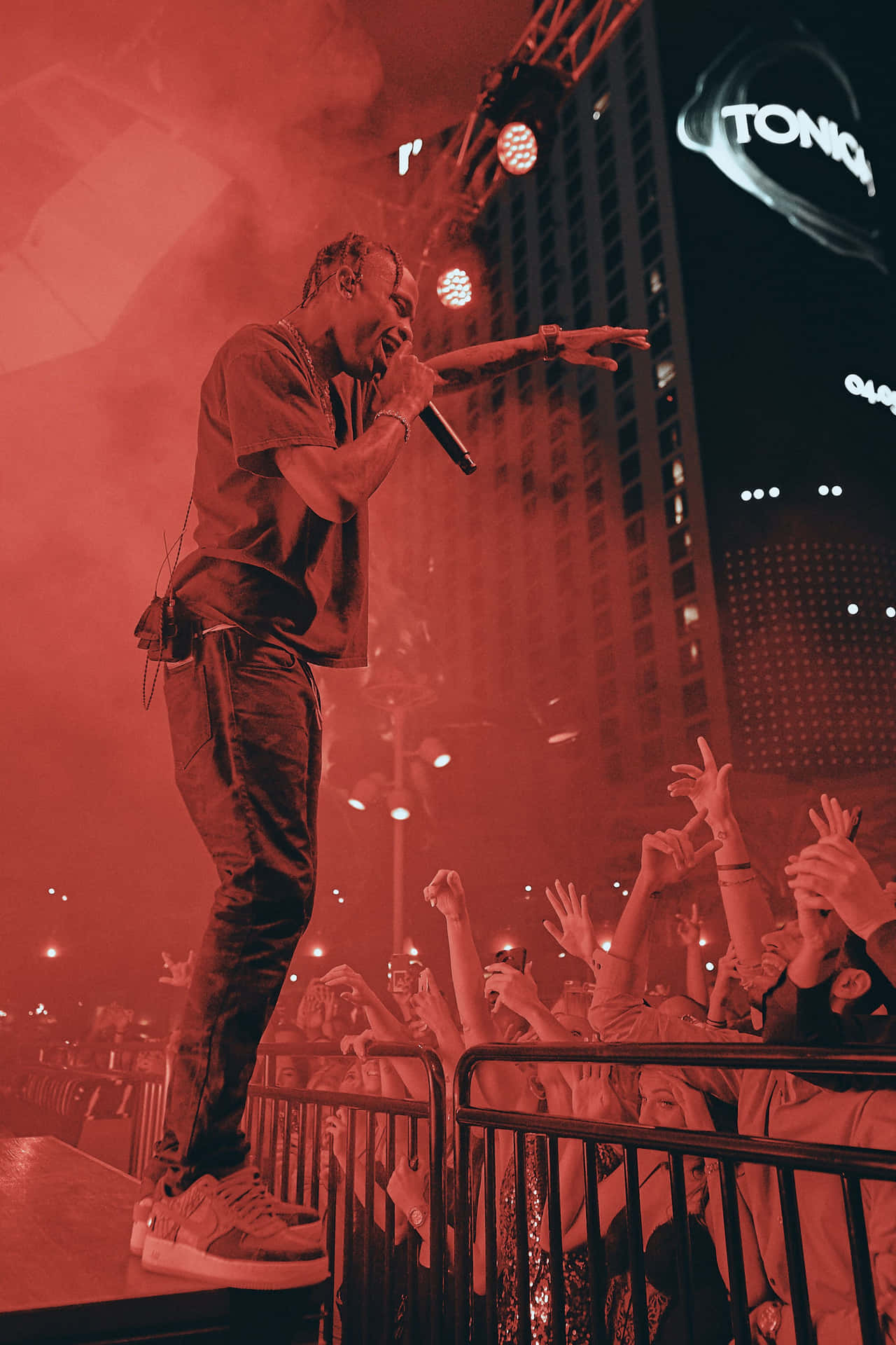 Travis Scott Concert Red Background