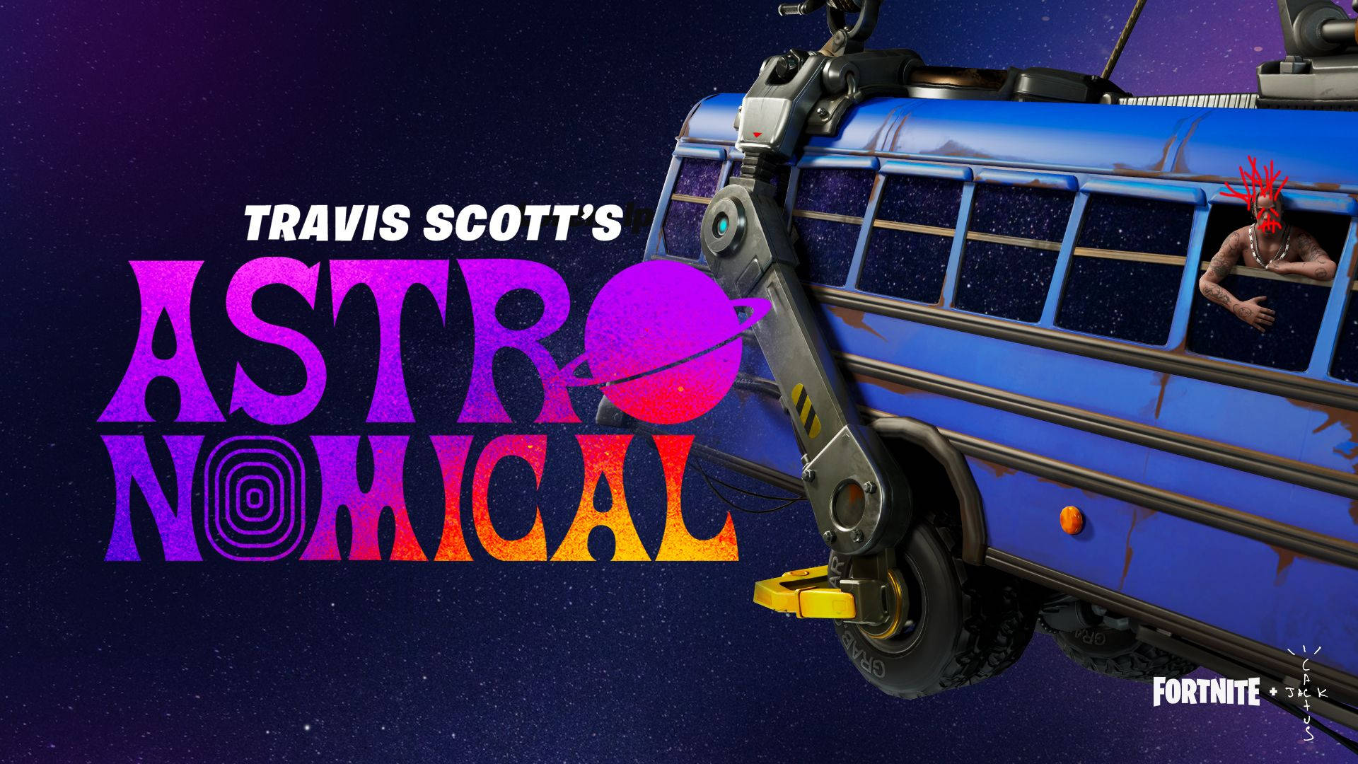 Travis Scott Fortnite Astronomical Bus Background