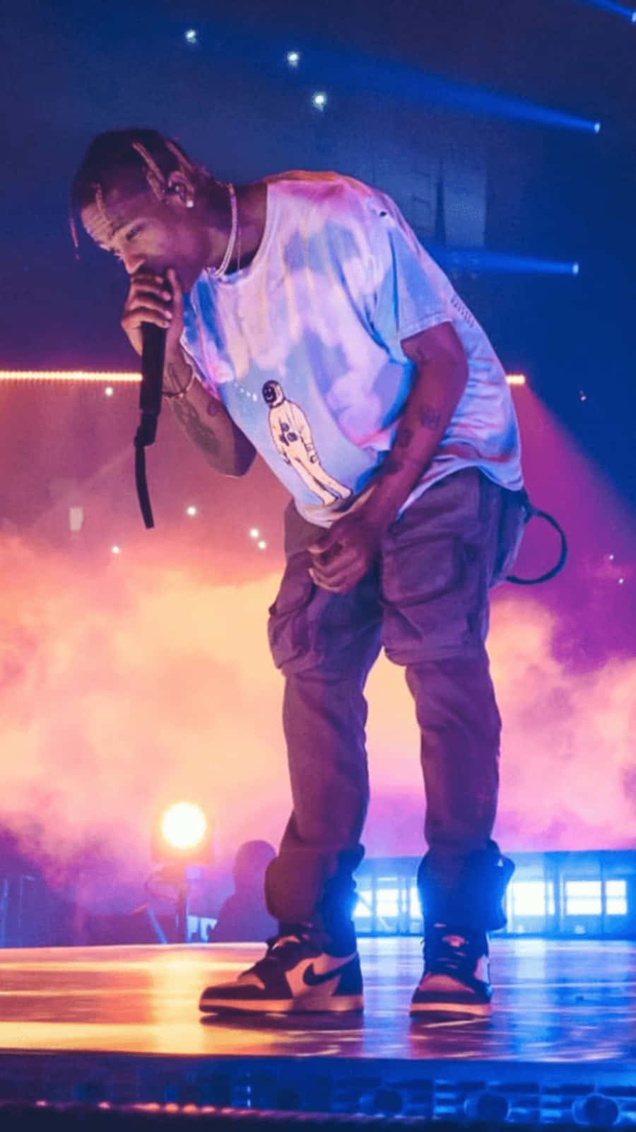 Travis Scott Performing On Stage Iphone Background
