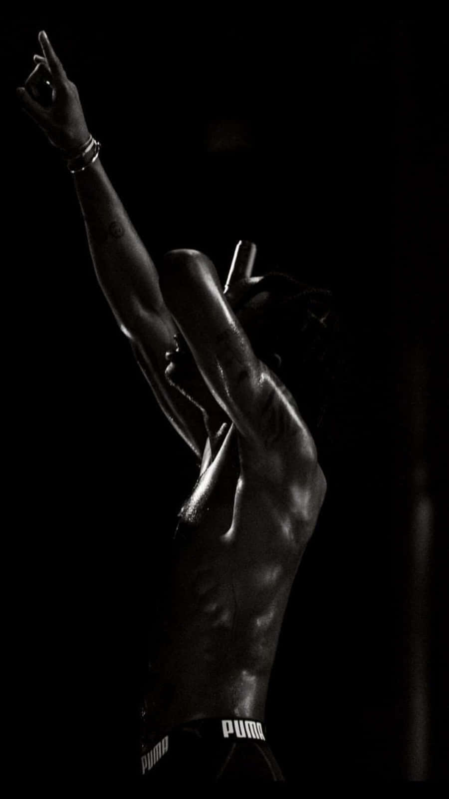 Travis Scott Shirtless Black And White Iphone Background