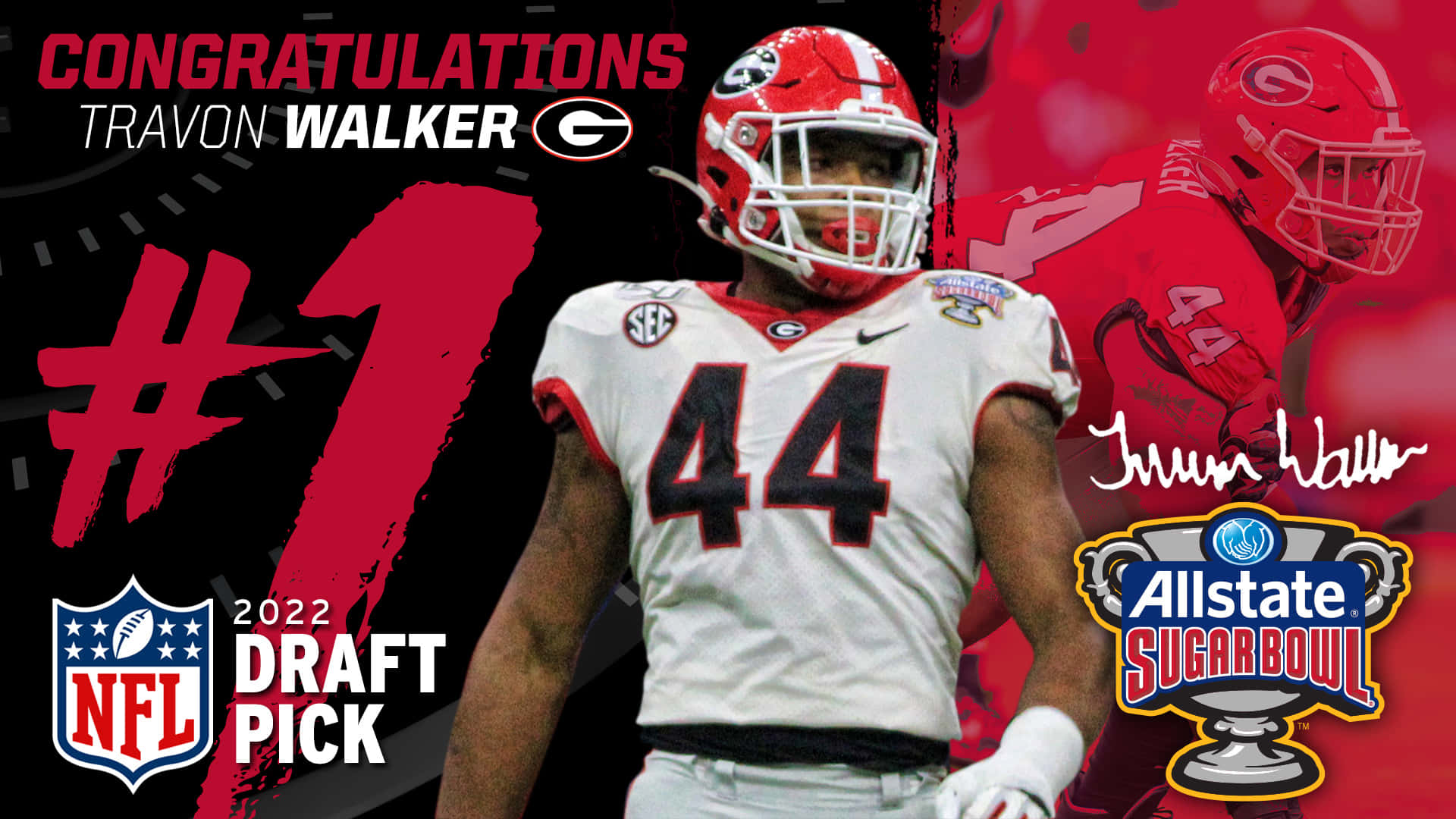Travon Walker Celebrates Being 2022 Nfl Number 1 Pick Background
