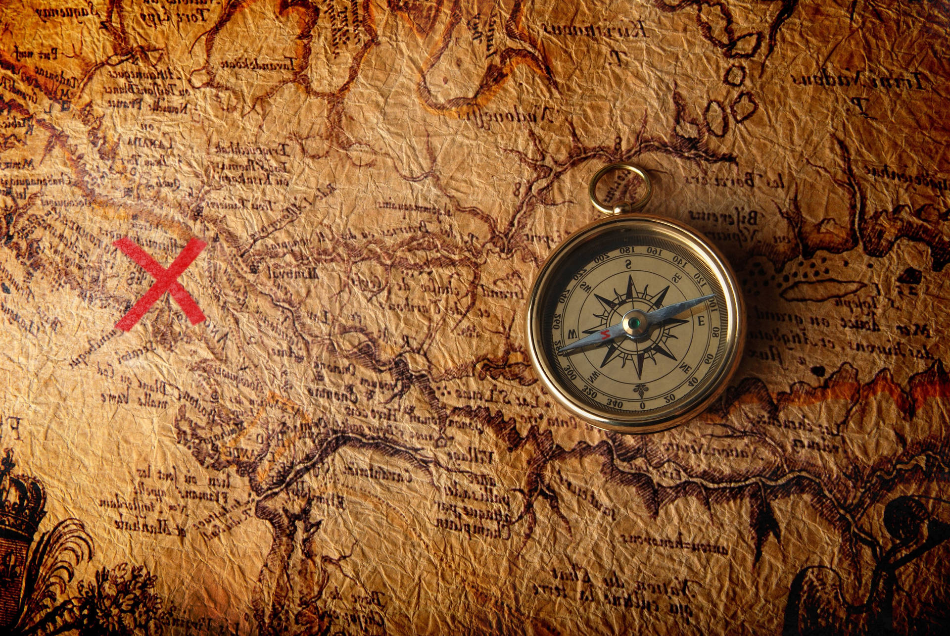 Treasure Map Compass Background