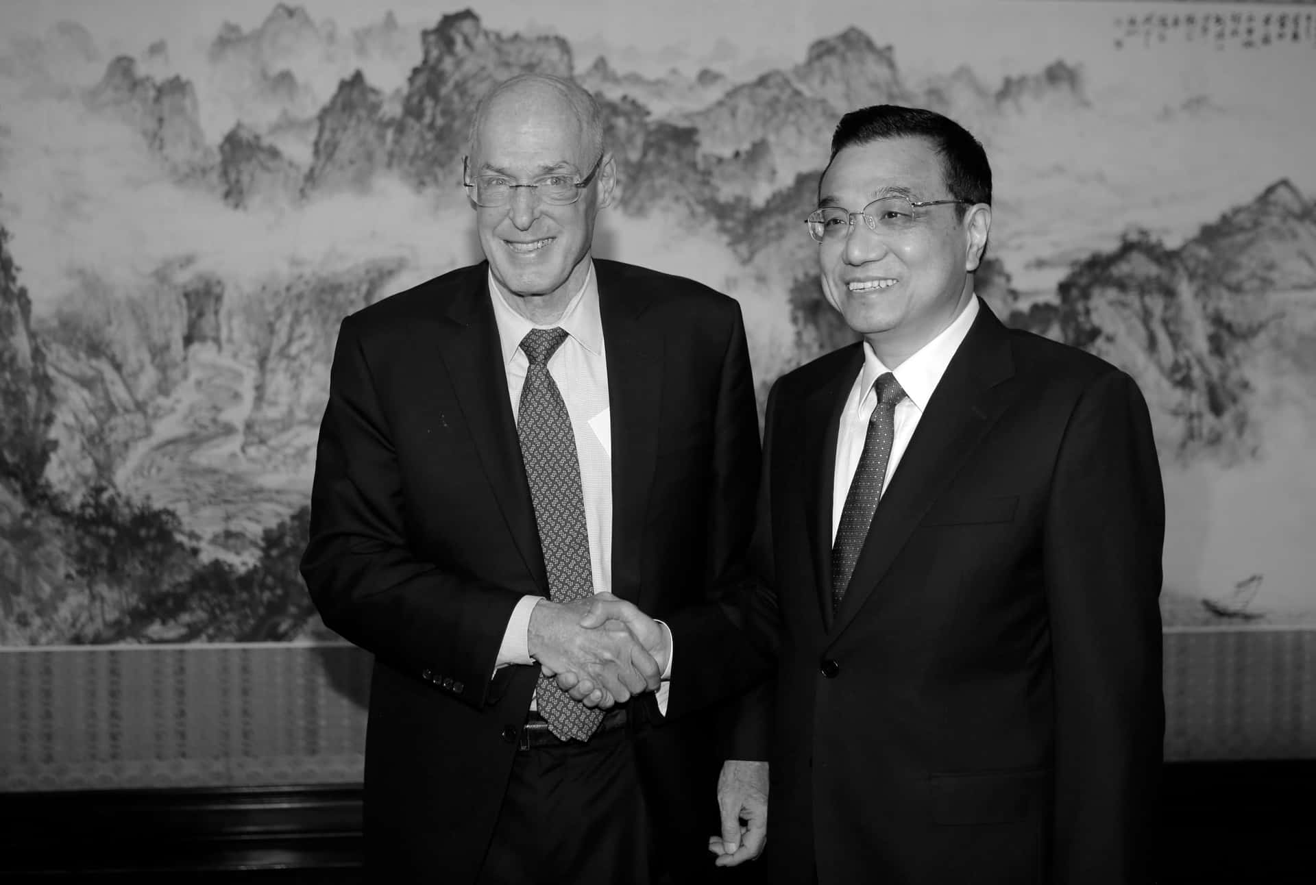 Treasury Secretary Henry Paulson In China Background