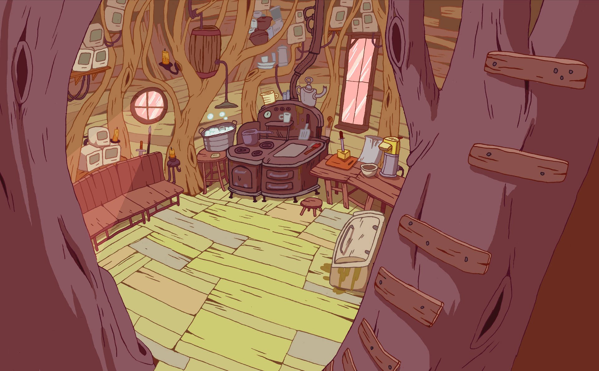 Tree Fort Indoors Adventure Time Laptop Background