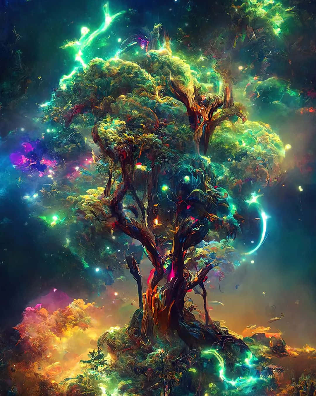 Tree Of Life With Glowing Colors