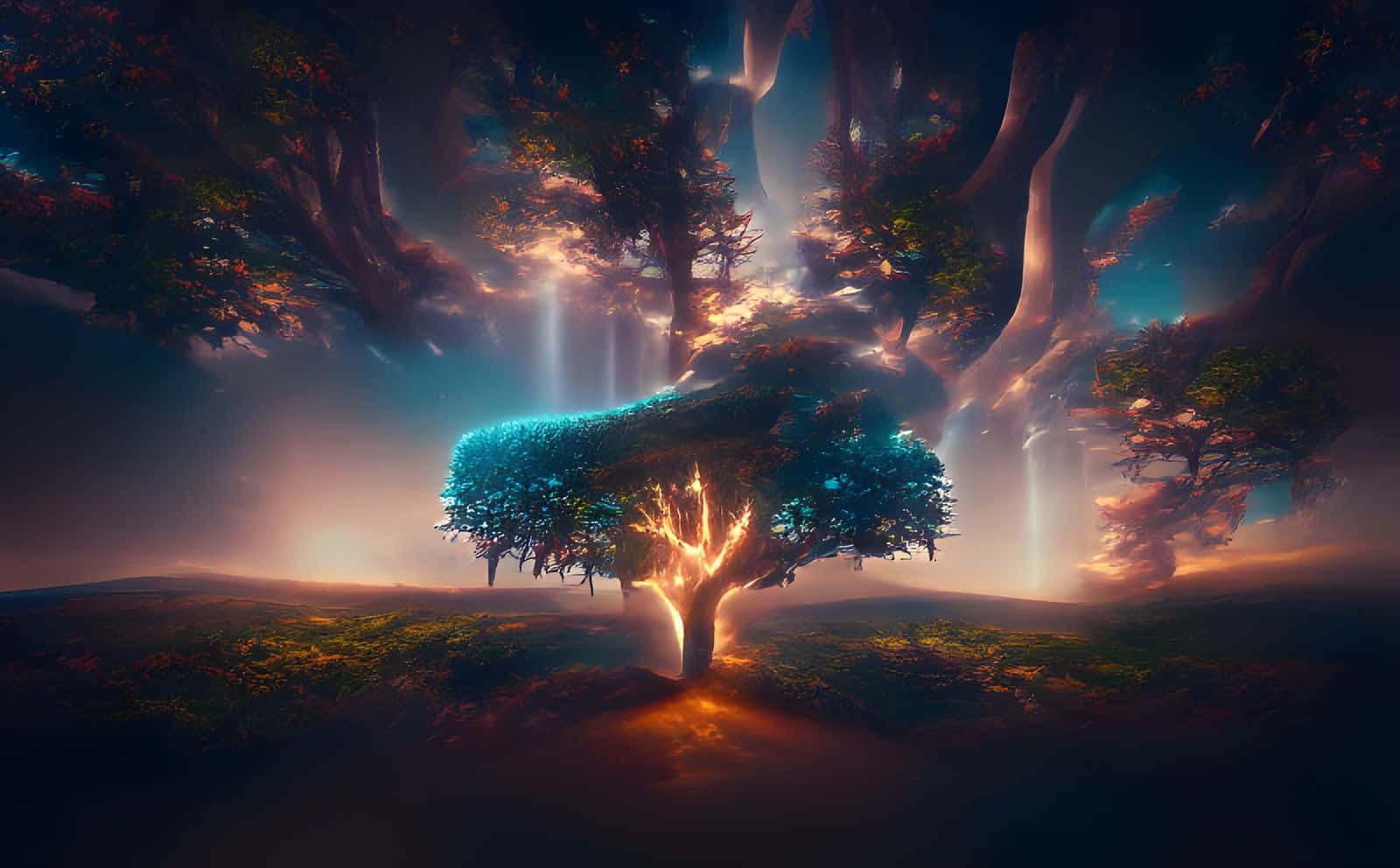 Tree Of Life With Glowing Light