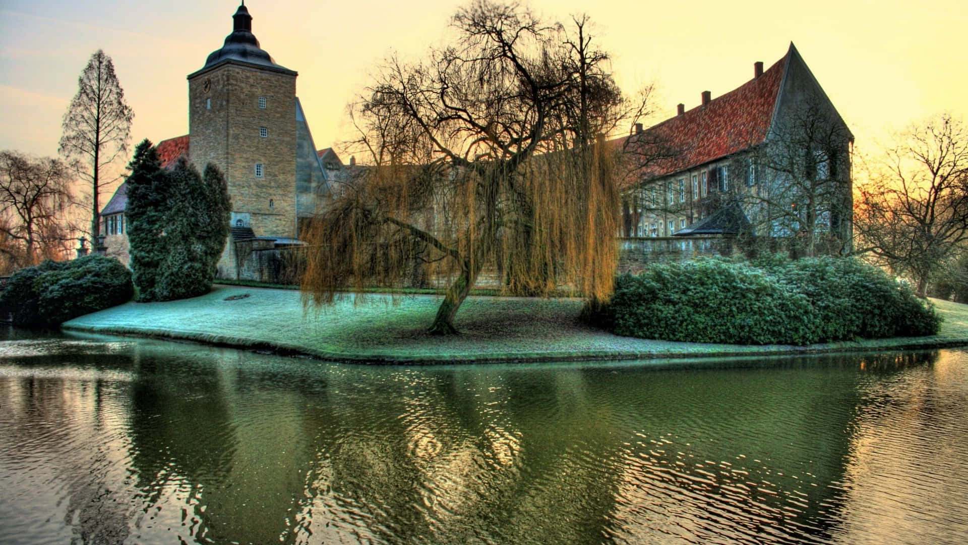 Trees Around Bojnice Castle In Winter