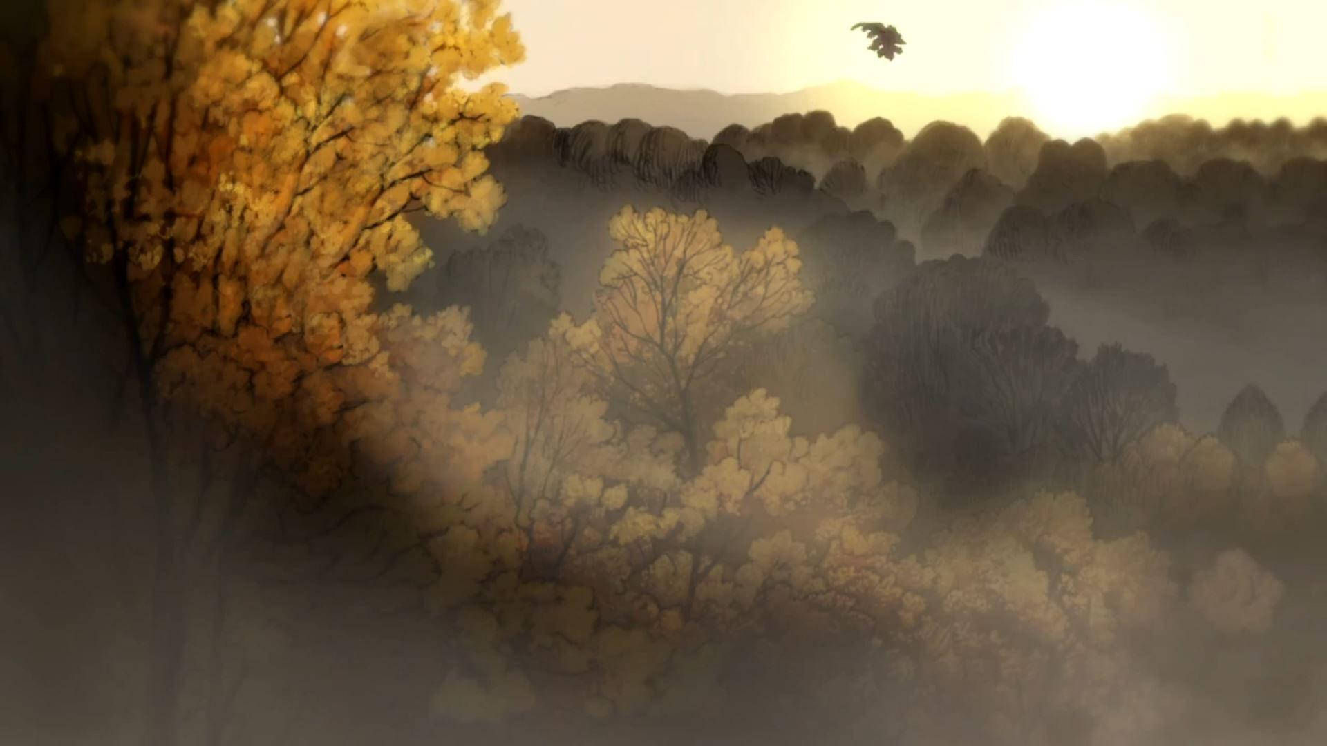Trees Over The Garden Wall Background
