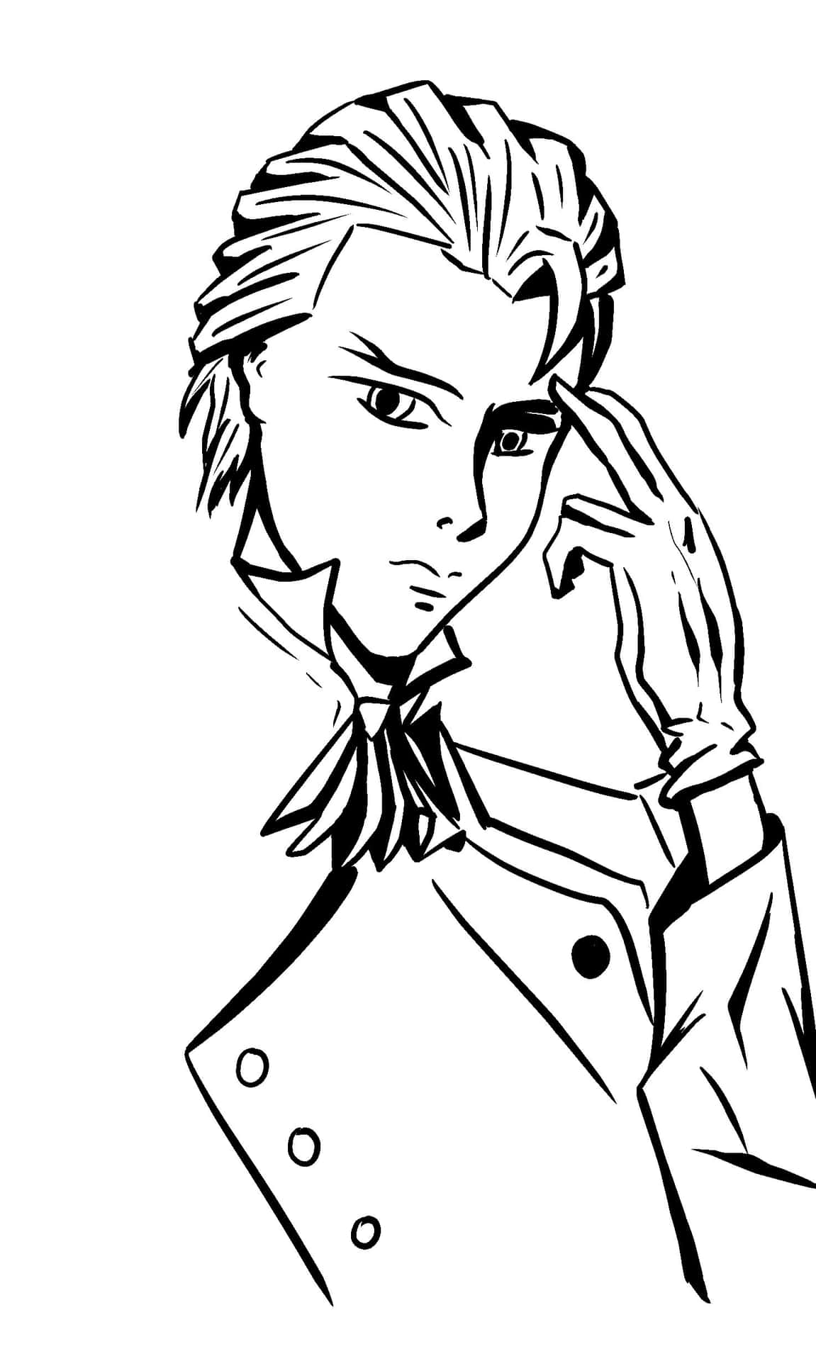 Treize Khushrenada Black And White Sketch Background