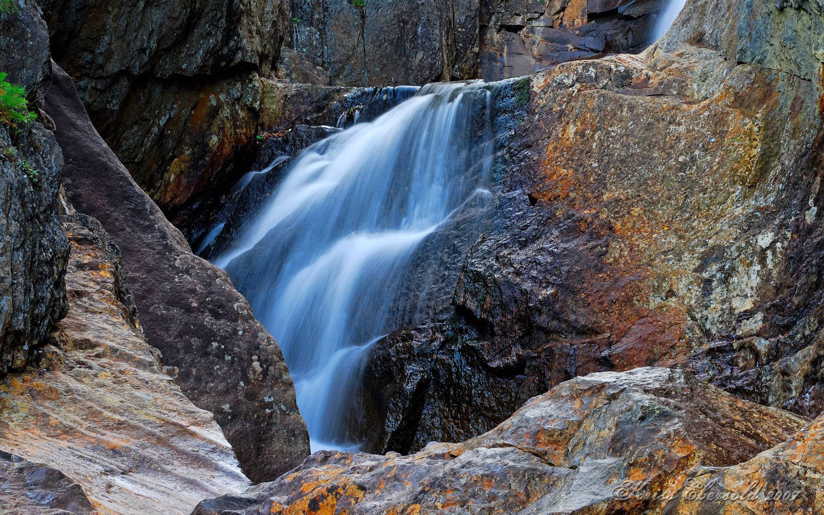 Tremendous Rock Waterfalls Background