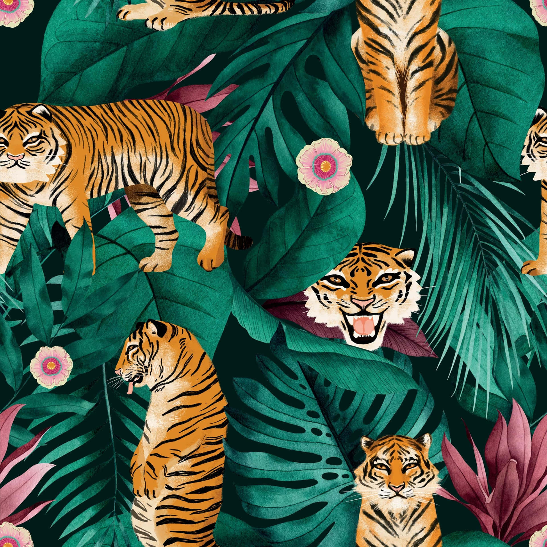 Tremendous Tiger Pattern Background