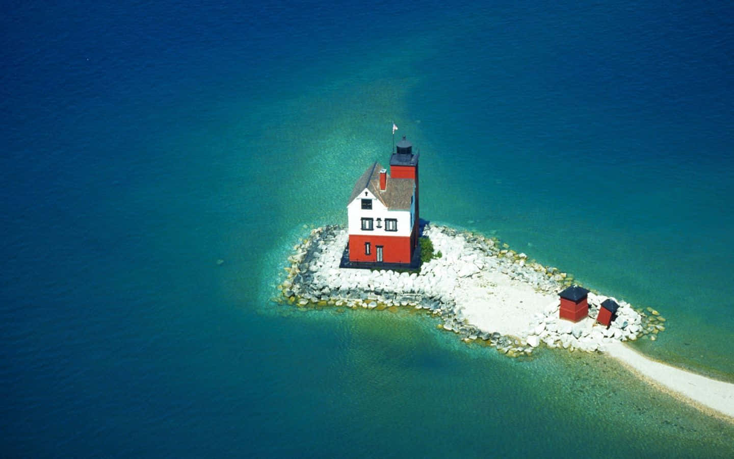 Tremendous View Of A House In The Ocean Background