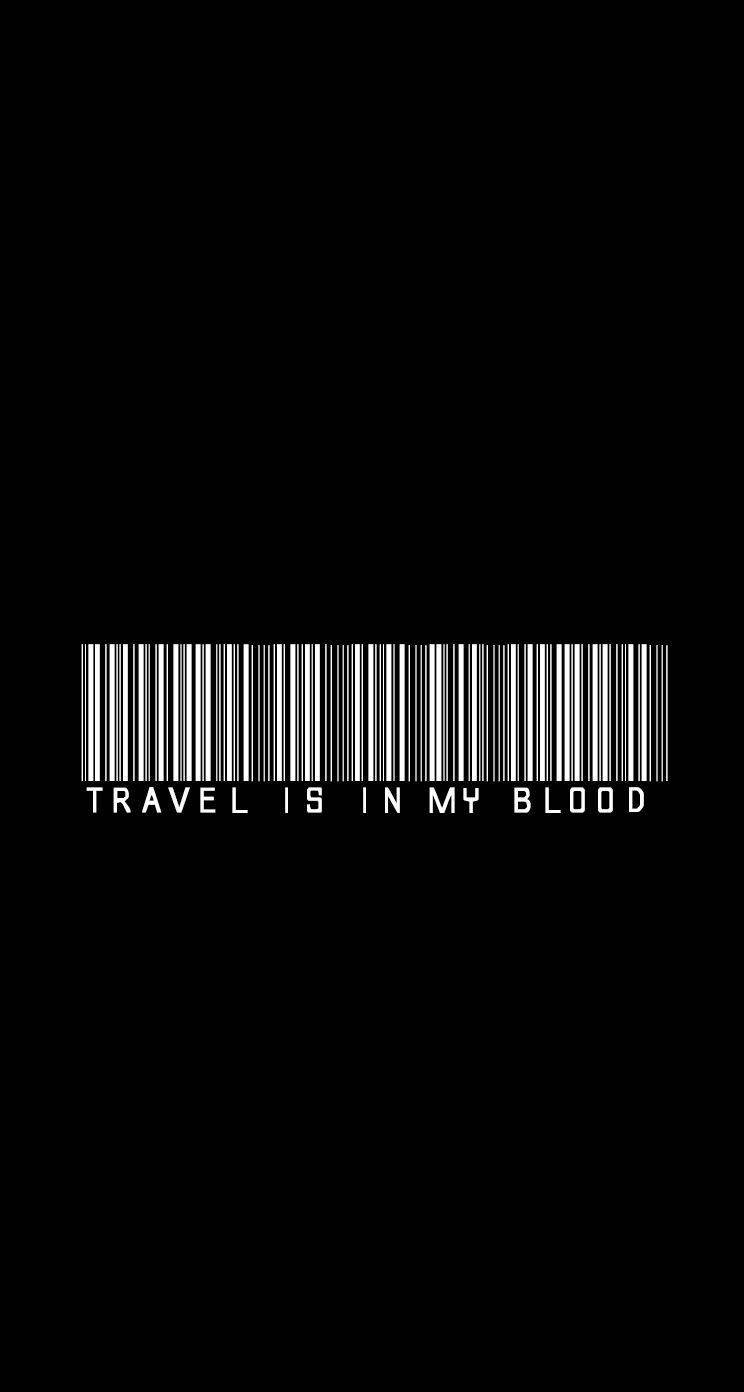 Trending Barcode Travel In My Blood Background