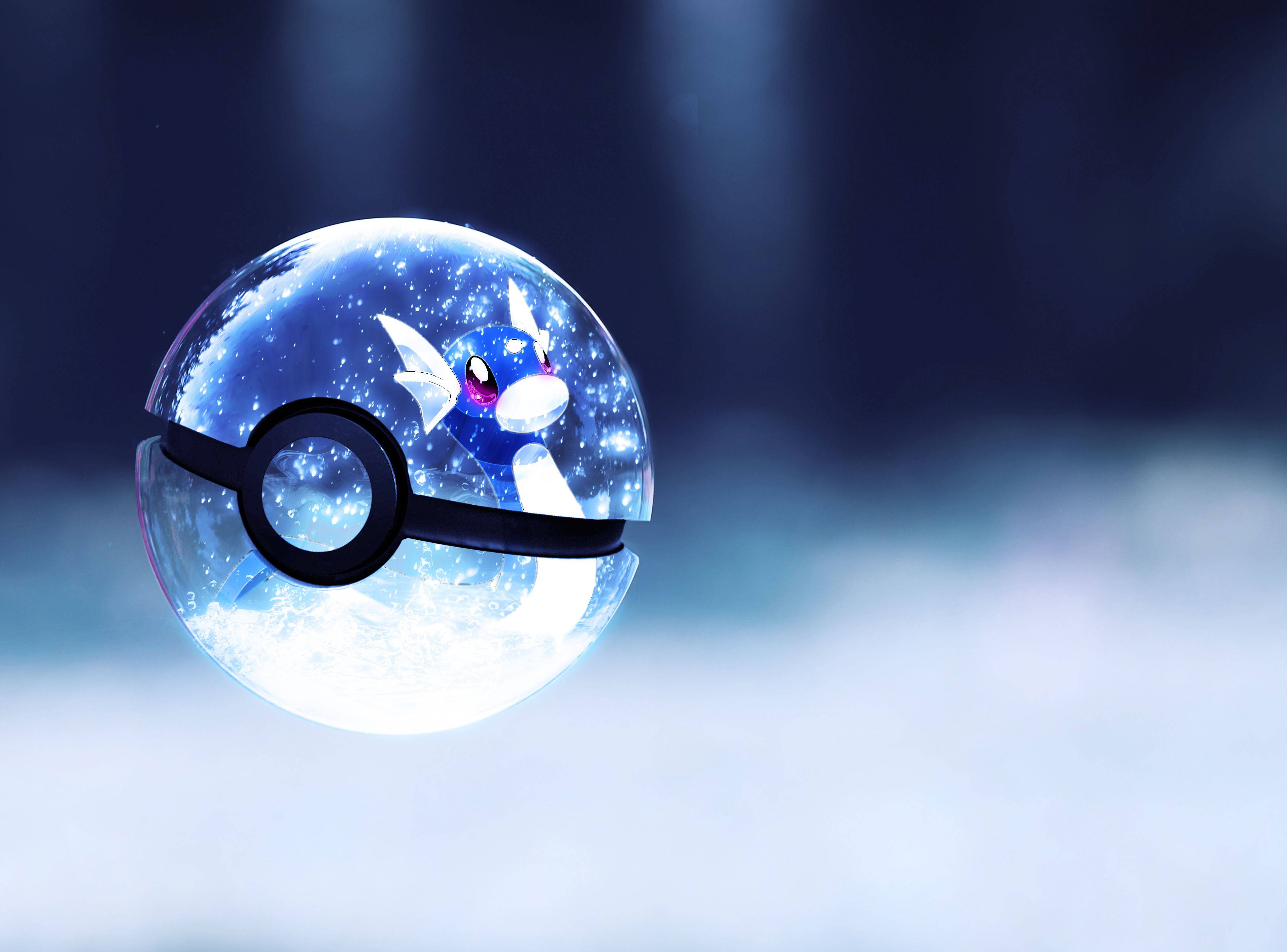 Trending Blue Pokeball With Dratini Pokemon