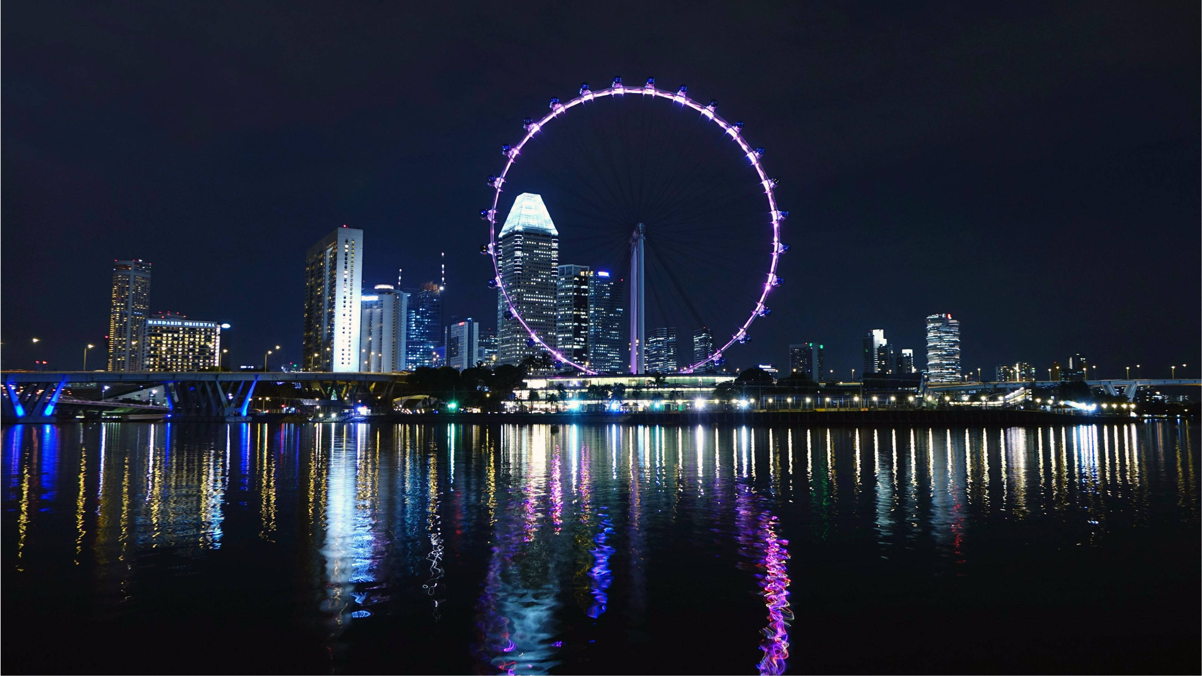 Trending Singapore Flyer Tourist Attraction Background