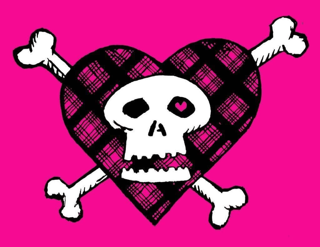 Trendy Pink Skull Background