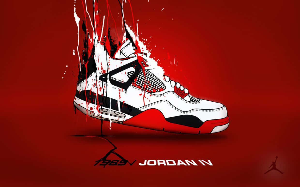Trendy Red Jordan Shoes Showcased Against A High-definition Background. Background
