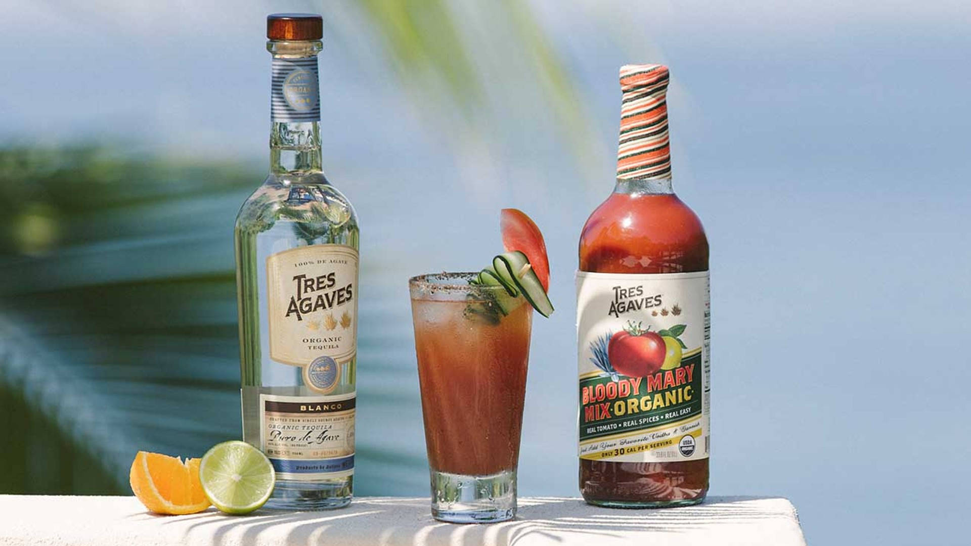 Tres Agaves Bloody Mary Margarita Mix Organic Background