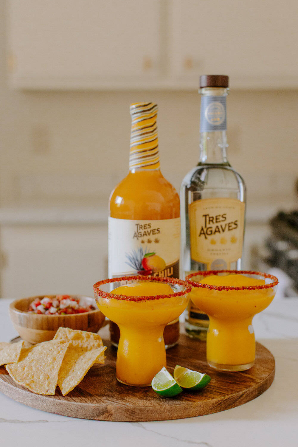 Tres Agaves Mango Chili Tequila Cocktails Background