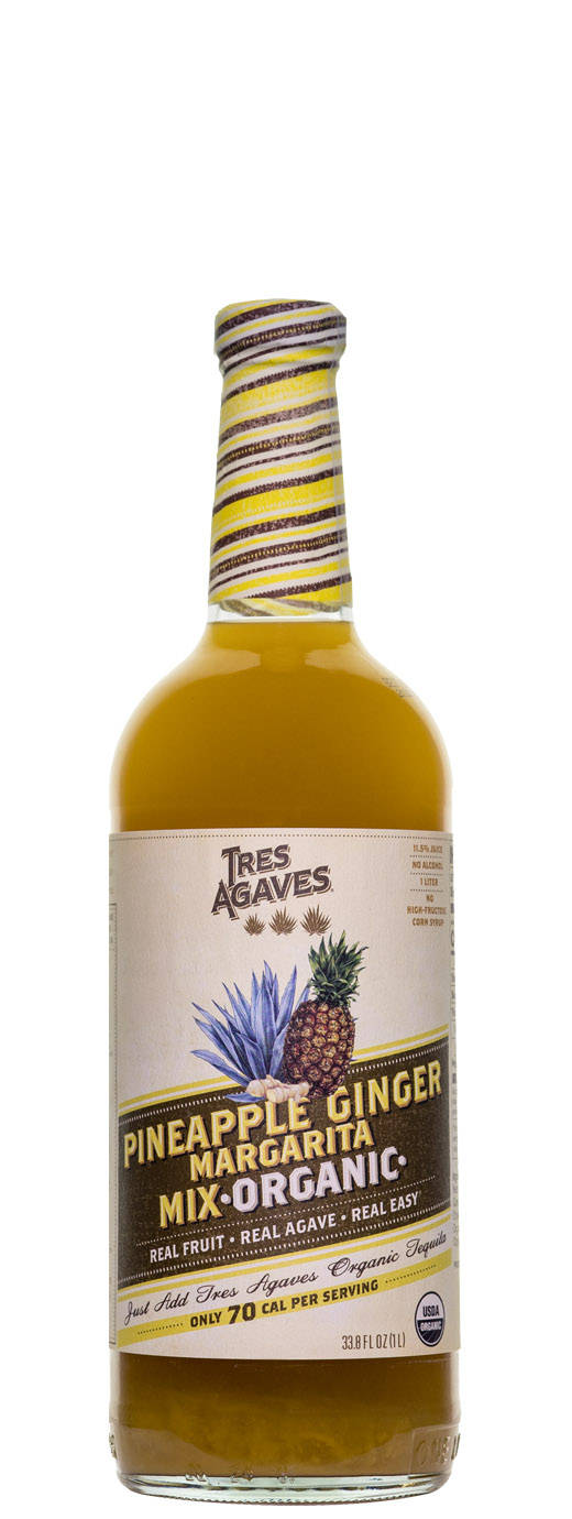 Tres Agaves Pineapple Ginger Margarita Mix Organic Background