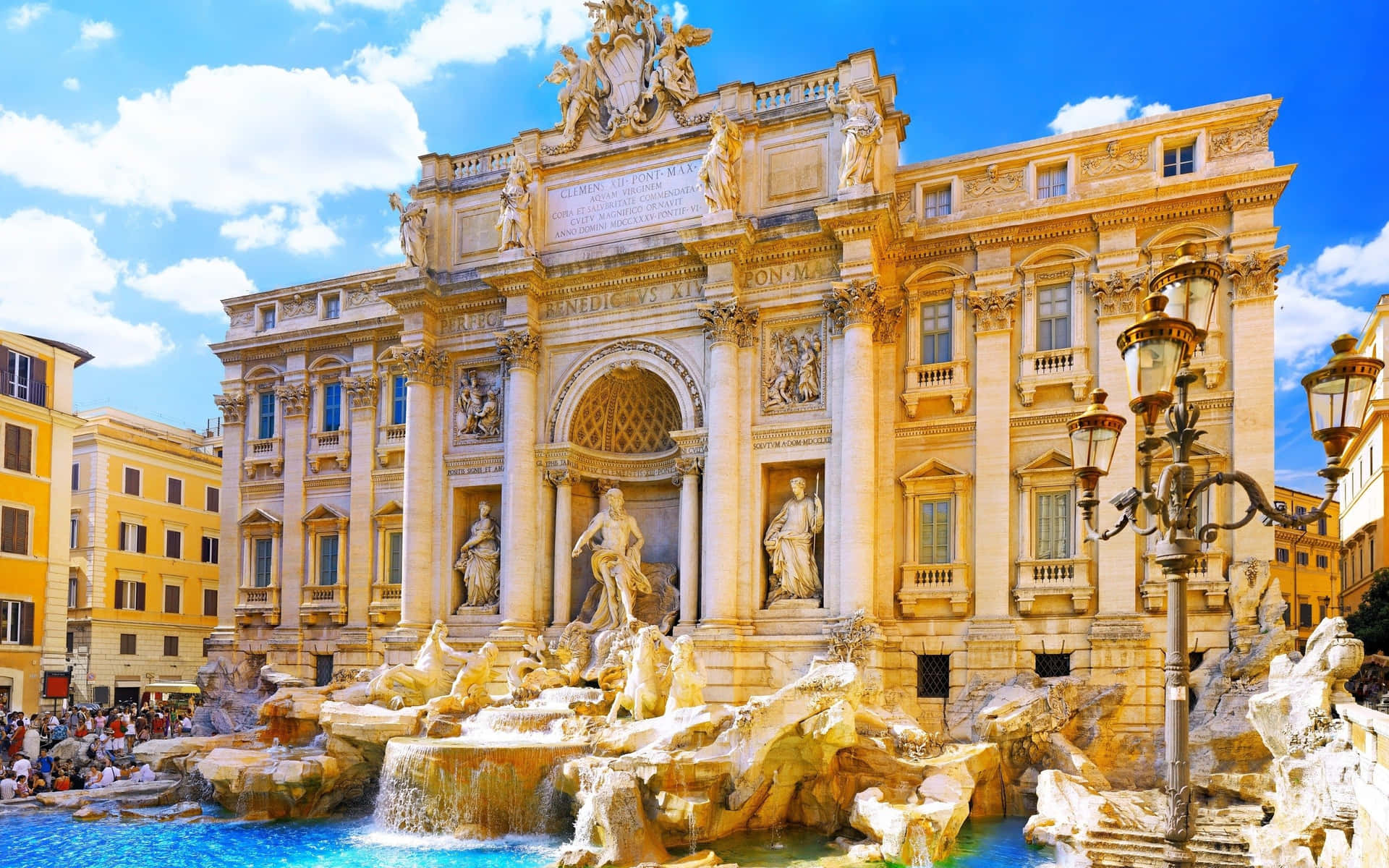 Trevi Fountain Ancient Roman Desktop Background