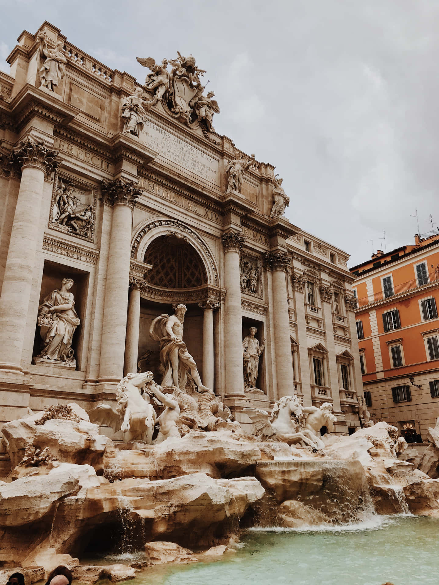 Trevi Fountain In Rome Italy Background