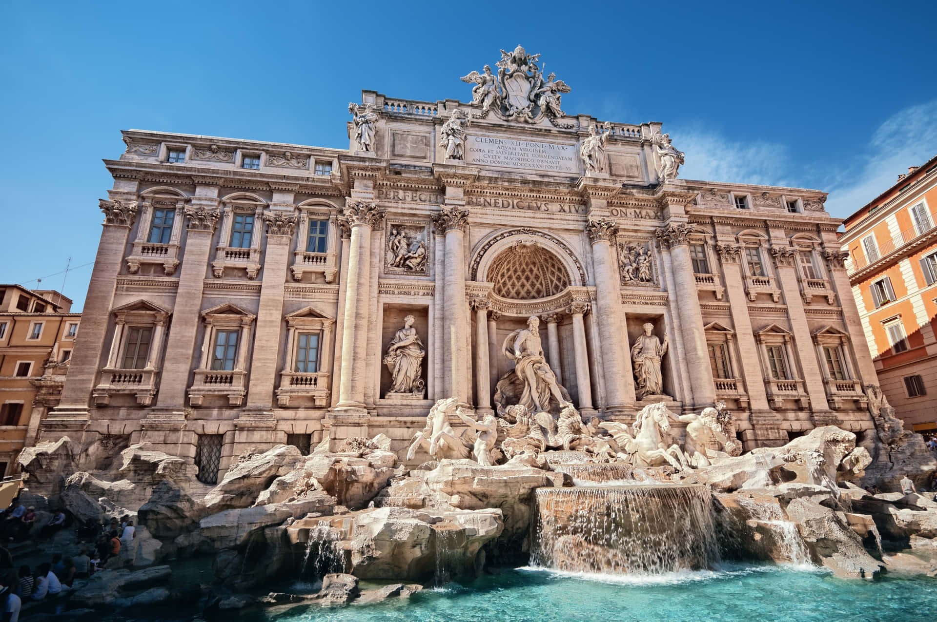 Trevi Fountain Massive Structure Background