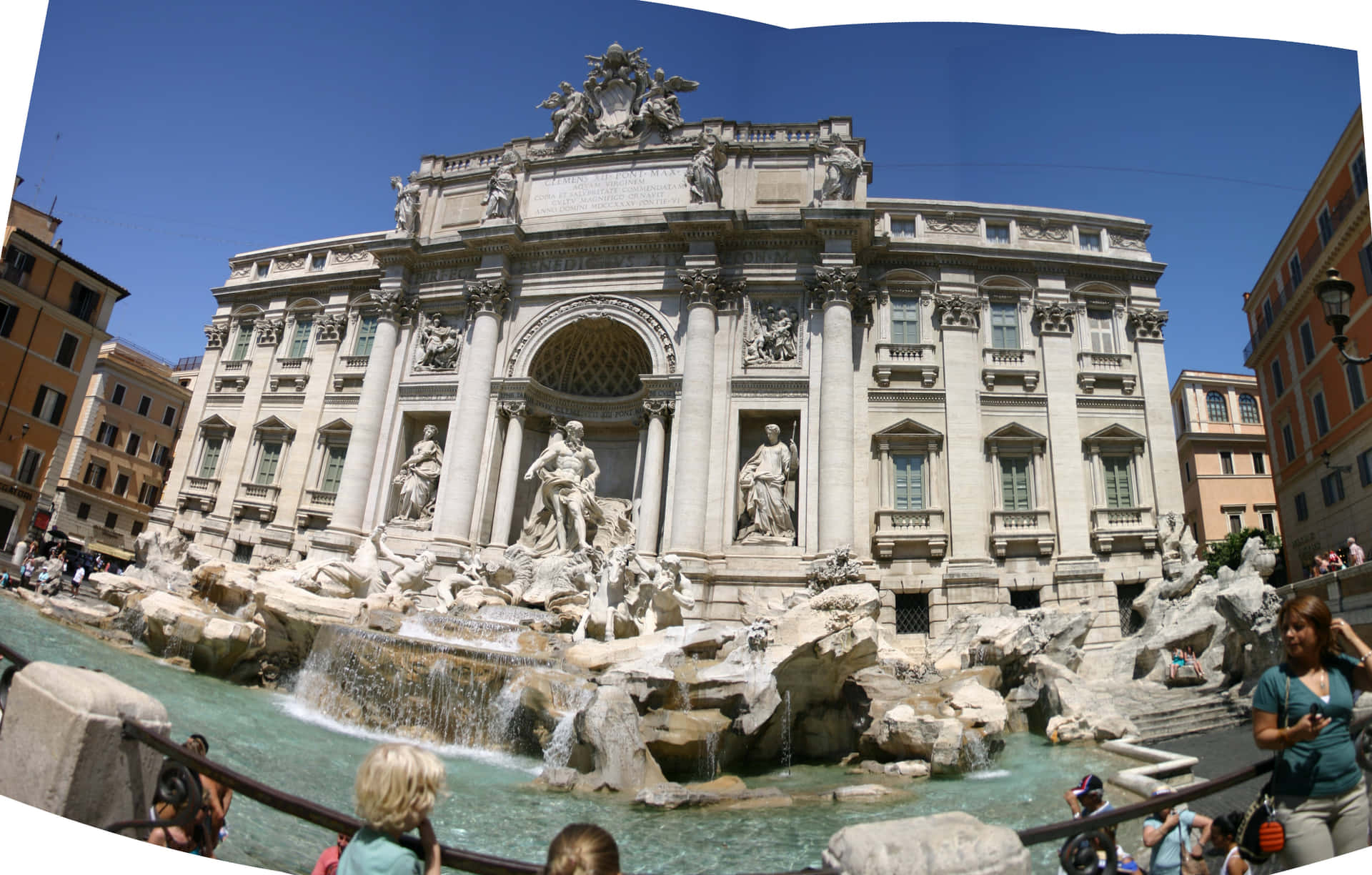 Trevi Fountain One Of Rome's Wonder Background