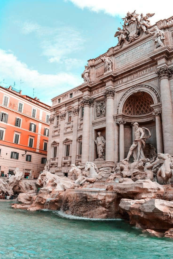 Trevi Fountain The Largest Baroque Structure Background