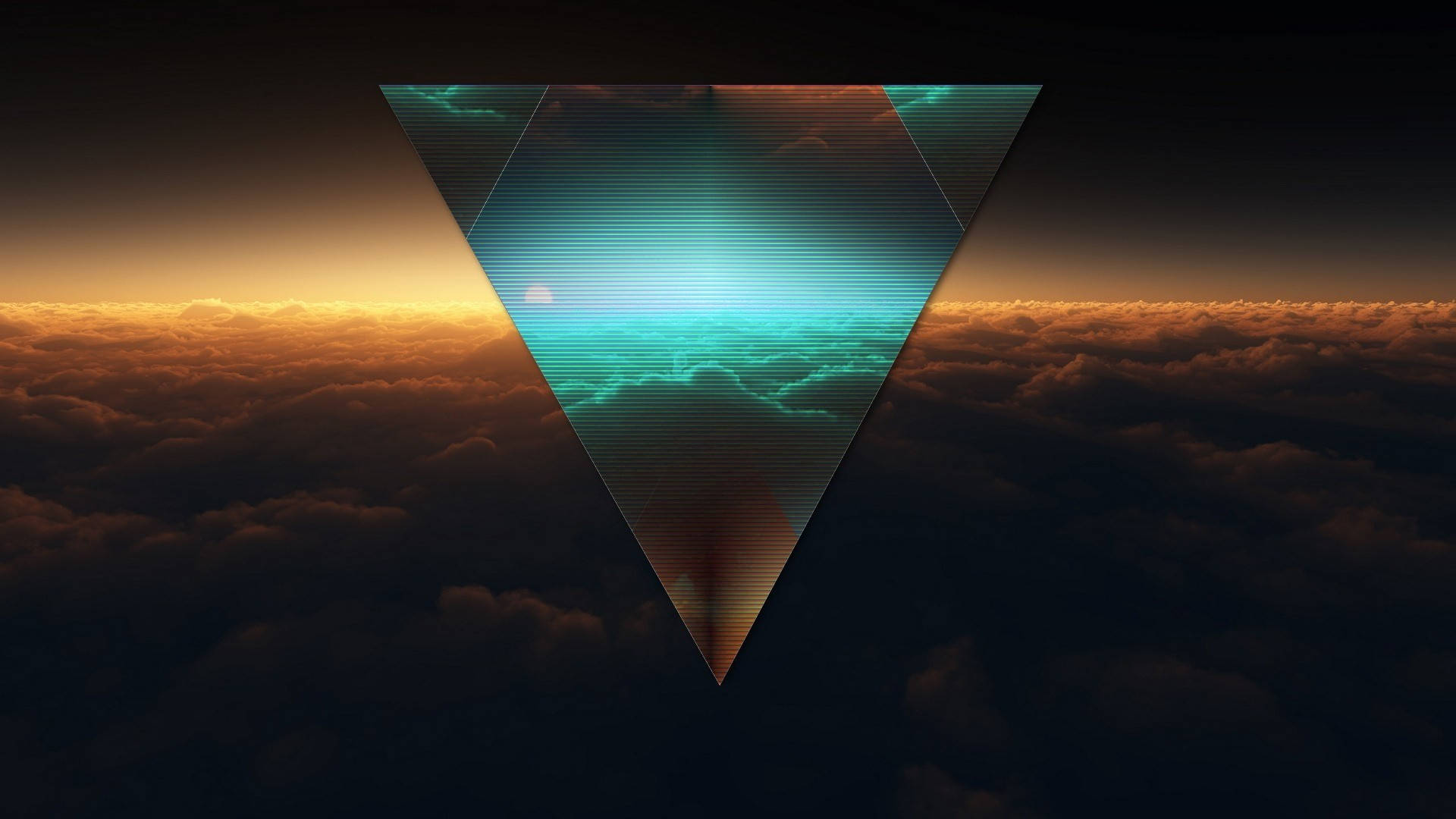 Triangle On Clouds 1080p Hd Desktop Background