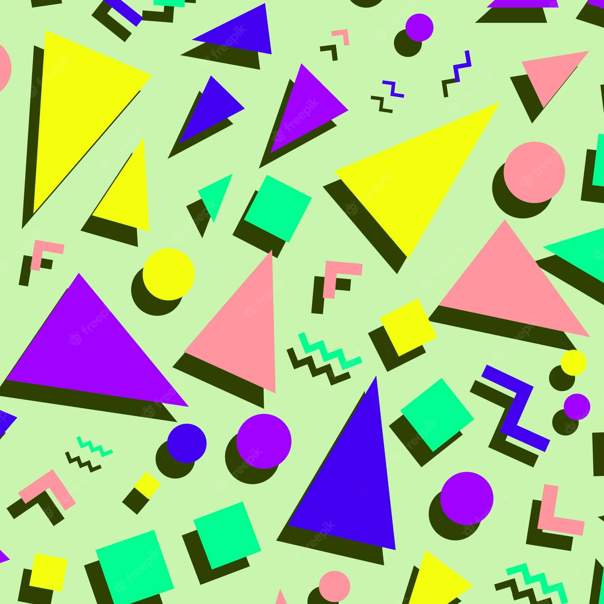 Triangles And Circles 90s Style Background Background