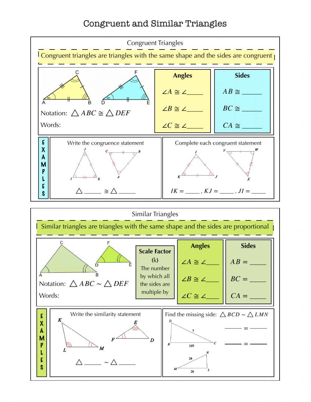 Triangles Congruent And Similar Background