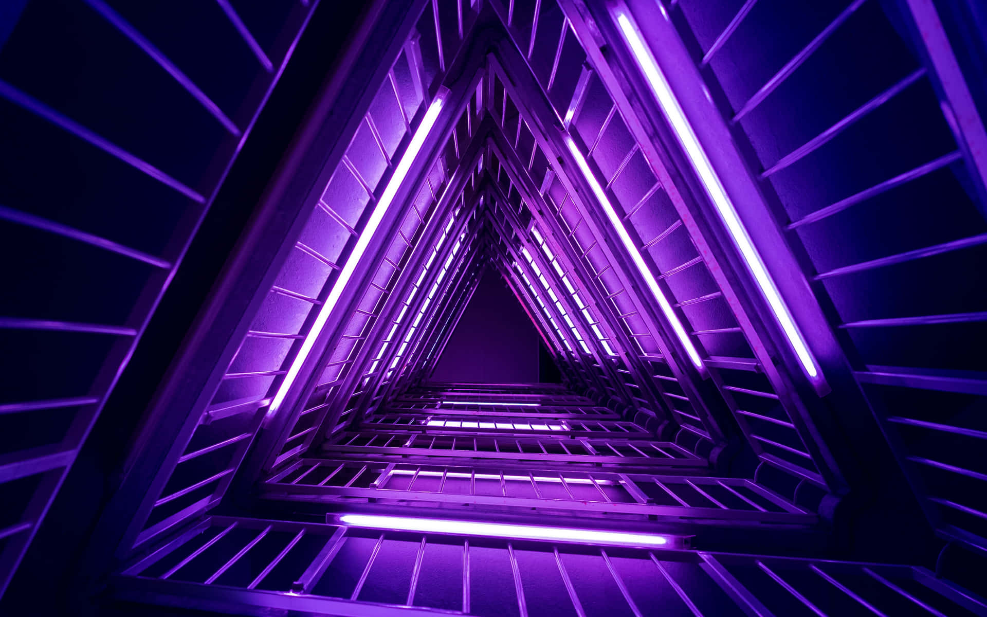 Triangular Channel With Ultraviolet Lights Background